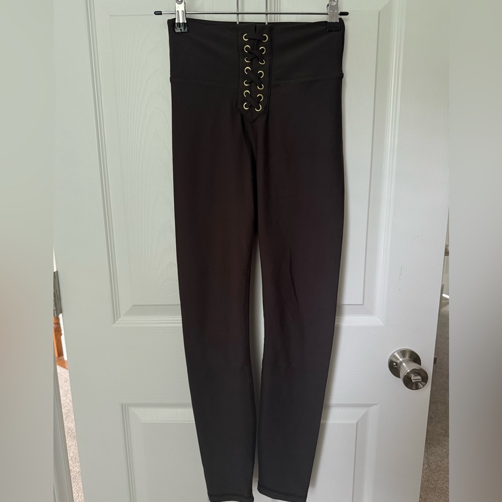 WeWoreWhat Black Lace-Up Leggings